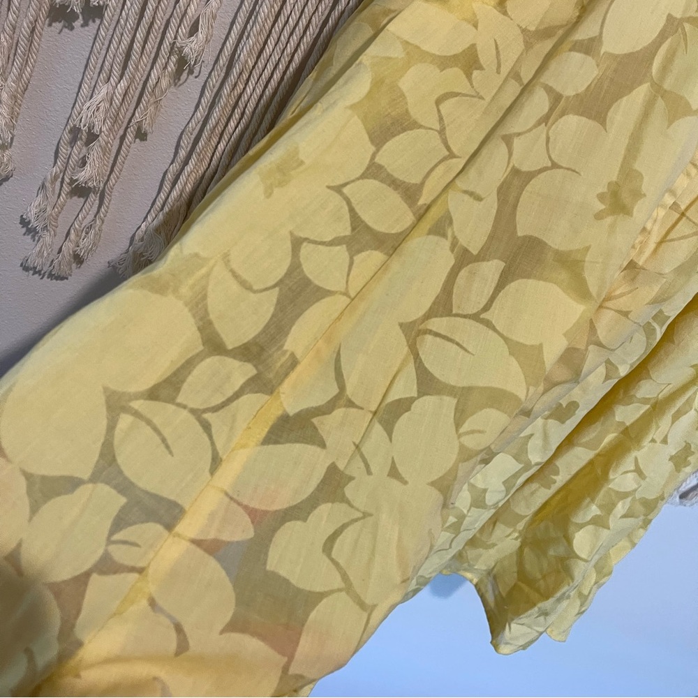 Rabbit Rabbit Rabbit Yellow Floral Summer Tea Dress W/ Pockets Sz S - Picture 10 of 11